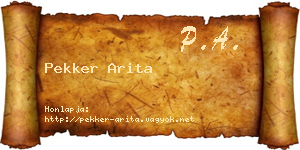 Pekker Arita névjegykártya