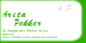 arita pekker business card